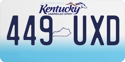KY license plate 449UXD