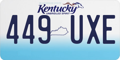 KY license plate 449UXE