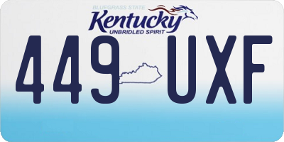 KY license plate 449UXF