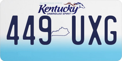 KY license plate 449UXG
