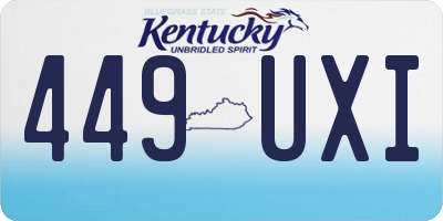 KY license plate 449UXI