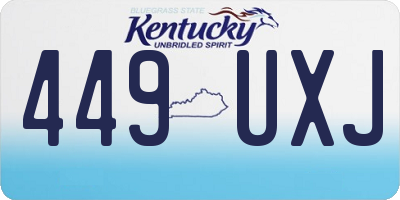 KY license plate 449UXJ