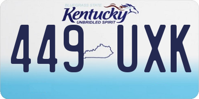 KY license plate 449UXK
