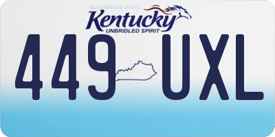 KY license plate 449UXL