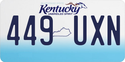 KY license plate 449UXN
