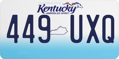 KY license plate 449UXQ