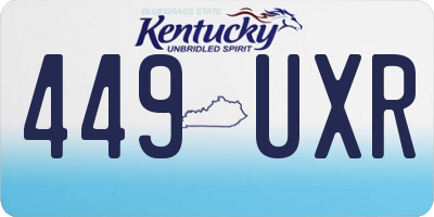 KY license plate 449UXR