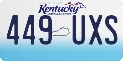 KY license plate 449UXS