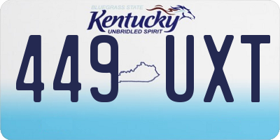 KY license plate 449UXT