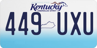 KY license plate 449UXU