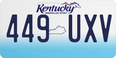 KY license plate 449UXV