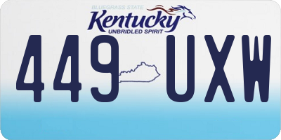 KY license plate 449UXW