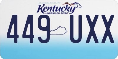 KY license plate 449UXX