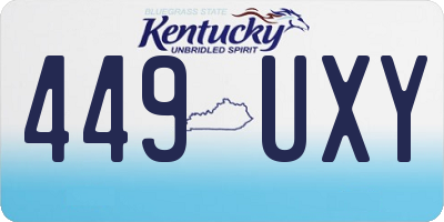 KY license plate 449UXY