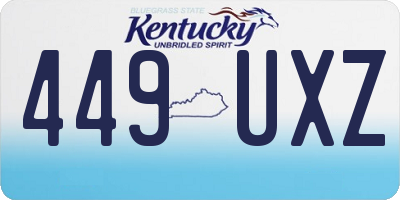 KY license plate 449UXZ
