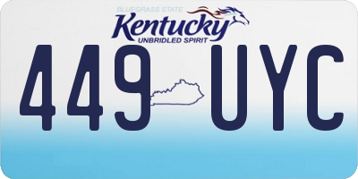 KY license plate 449UYC