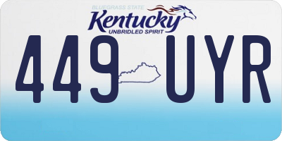 KY license plate 449UYR