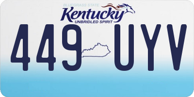 KY license plate 449UYV