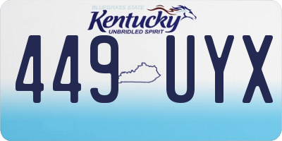 KY license plate 449UYX