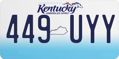 KY license plate 449UYY