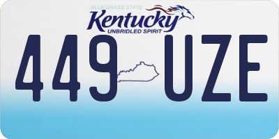 KY license plate 449UZE