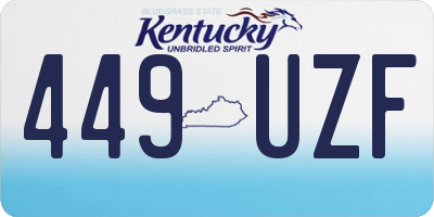 KY license plate 449UZF
