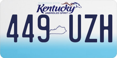 KY license plate 449UZH