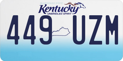 KY license plate 449UZM