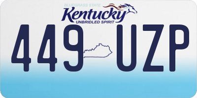 KY license plate 449UZP
