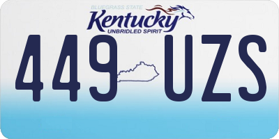 KY license plate 449UZS