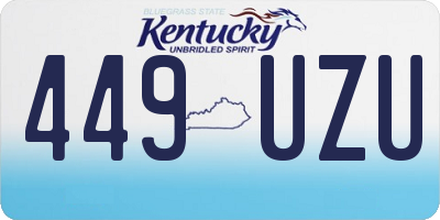 KY license plate 449UZU