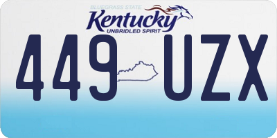 KY license plate 449UZX