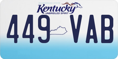 KY license plate 449VAB