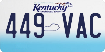 KY license plate 449VAC