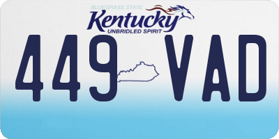 KY license plate 449VAD