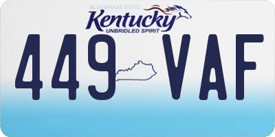 KY license plate 449VAF