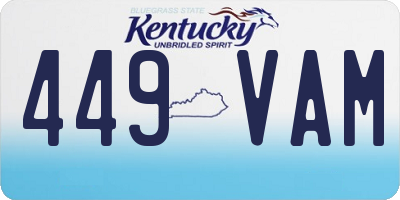 KY license plate 449VAM