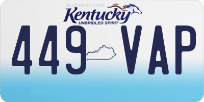 KY license plate 449VAP
