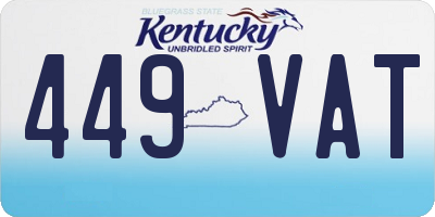 KY license plate 449VAT