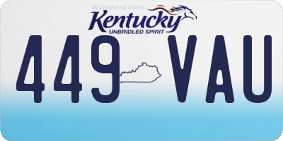 KY license plate 449VAU