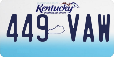 KY license plate 449VAW