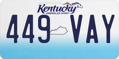KY license plate 449VAY
