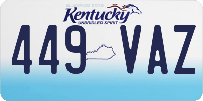 KY license plate 449VAZ