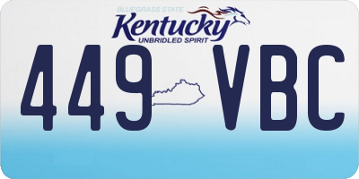 KY license plate 449VBC