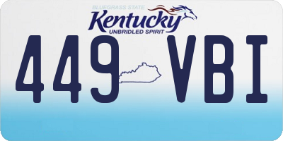 KY license plate 449VBI