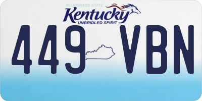 KY license plate 449VBN