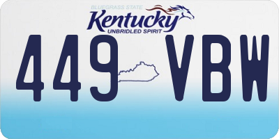 KY license plate 449VBW