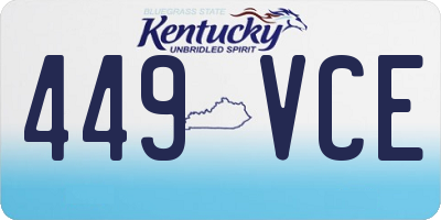 KY license plate 449VCE