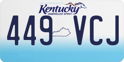 KY license plate 449VCJ