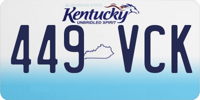KY license plate 449VCK